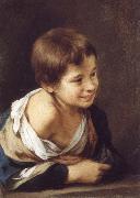 Bartolome Esteban Murillo A Peasant Boy Leaning on a sill Sweden oil painting reproduction